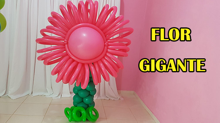 flor gigante curso de decoração com balão